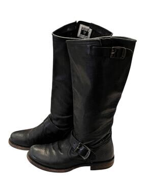 Frye Black Leather Riding Boots Pull On Women's Size 6